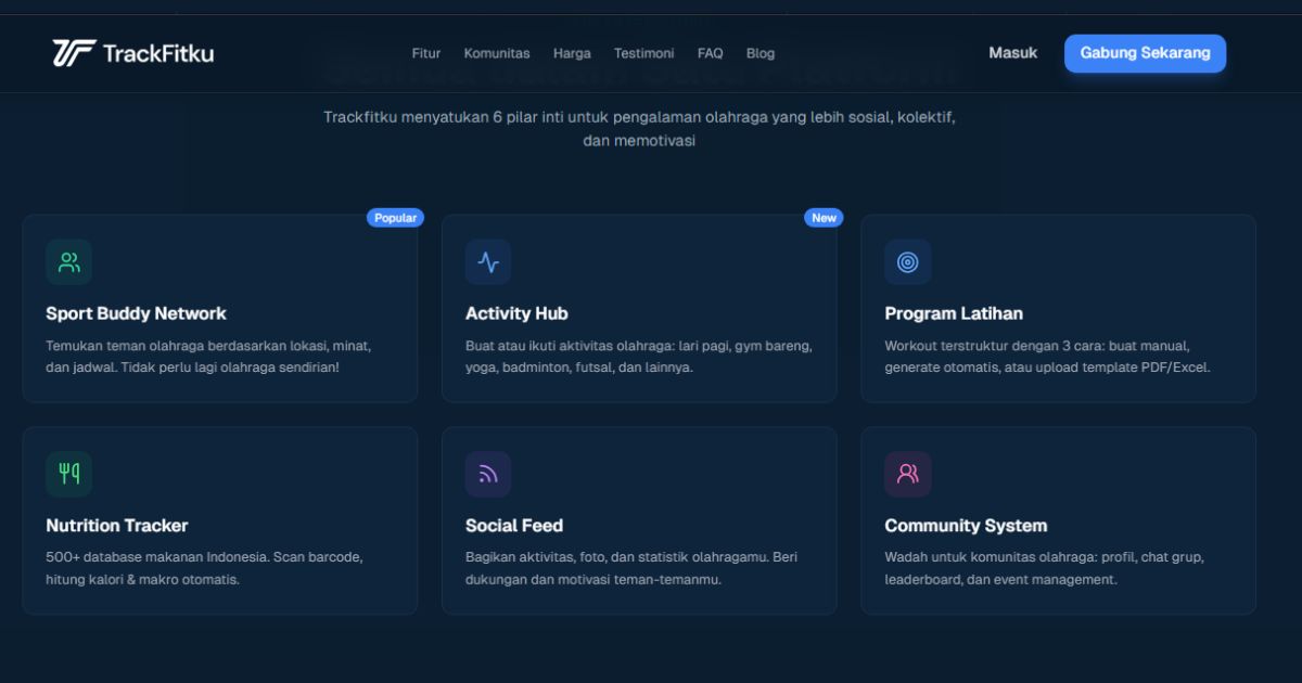 Fitur TrackFitku