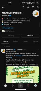 Threads Jadwal Lari Maret 2026