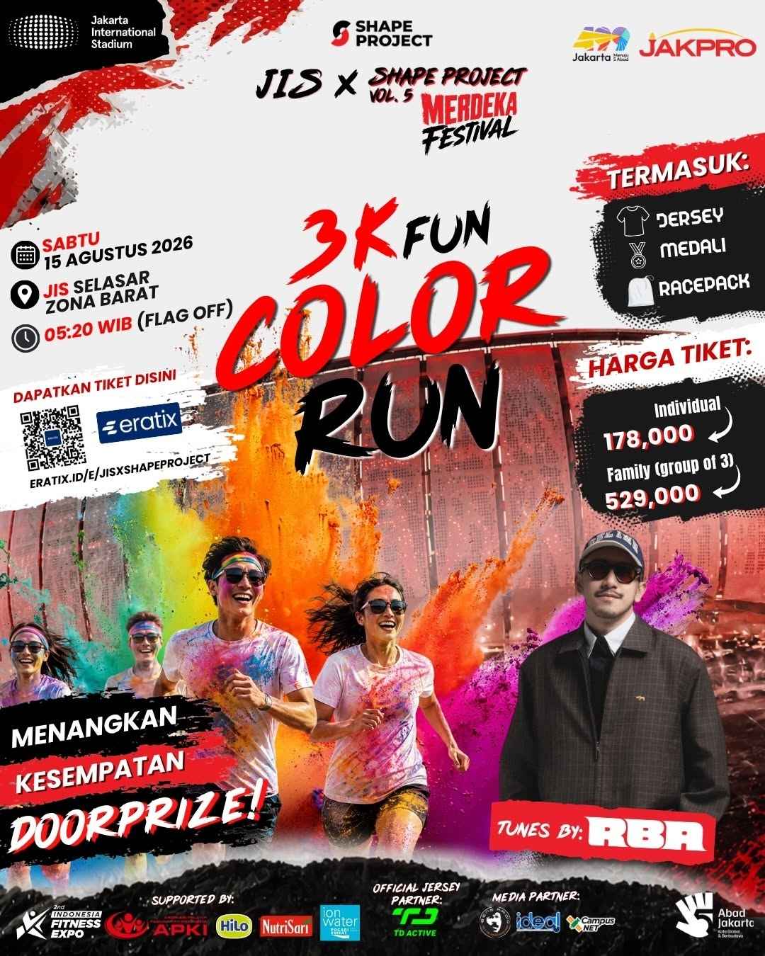 Merdeka Festival 3K Fun Color Run di JIS x Shape Project Vol 5